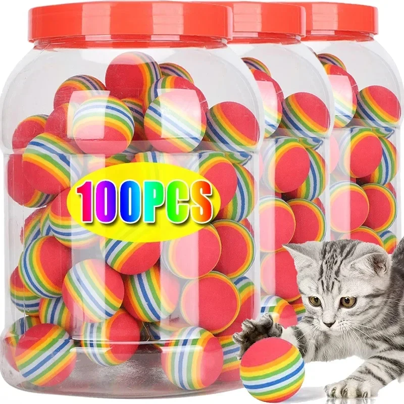100/10PCS Pet Toy Balls Interactive Rainbow EVA Balls Cat Dog Training Toys Soft Automatic Jumping Balls Pet Playing Supplies 100/10PCS Pet Toy Balls Interactive Rainbow EVA Balls Cat Dog Training Toys Soft Automatic Jumping Balls Pet Playing Supplies