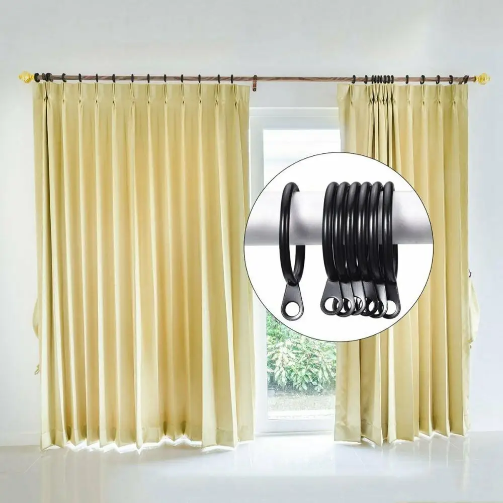 Metal Curtain Rings, Hanging Hooks for Curtains, Rods, Pole Voile, Heavy Duty Rings, 6Pcs, 96Pcs