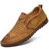 Men's Slip-On Anti-Slip Soft Bottom Bean Shoes Breathable Summer New Style Casual Hollow out Design Leather Leisure Footwear