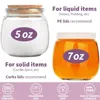 200ml Empty Candle Jars for Making, 7oz Small Glass with Cork Lids, Honey PE Lids Wedding Favor, DIY Gift, Baby Shower, Spices 3