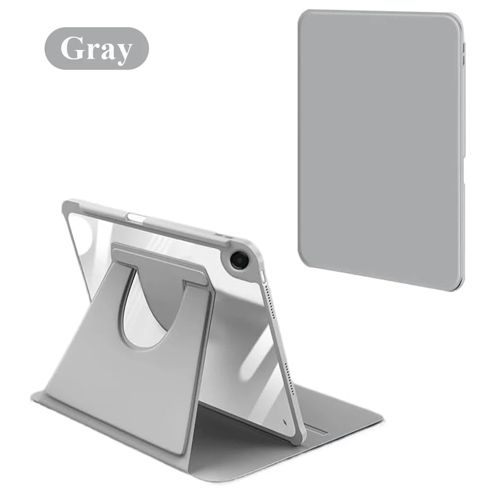 360 Degree Rotating Swivel Stand Protective Tablet Case with Clear Back Cover