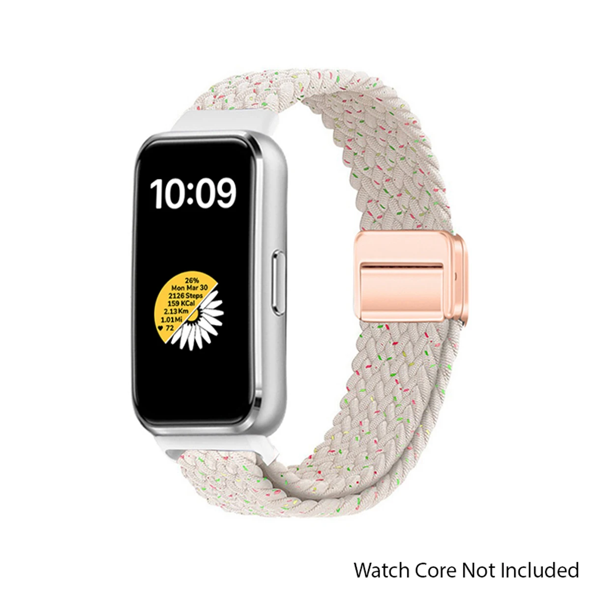 Braided Nylon Strap with Magnetic Buckle - Adjustable and Comfortable Watchband