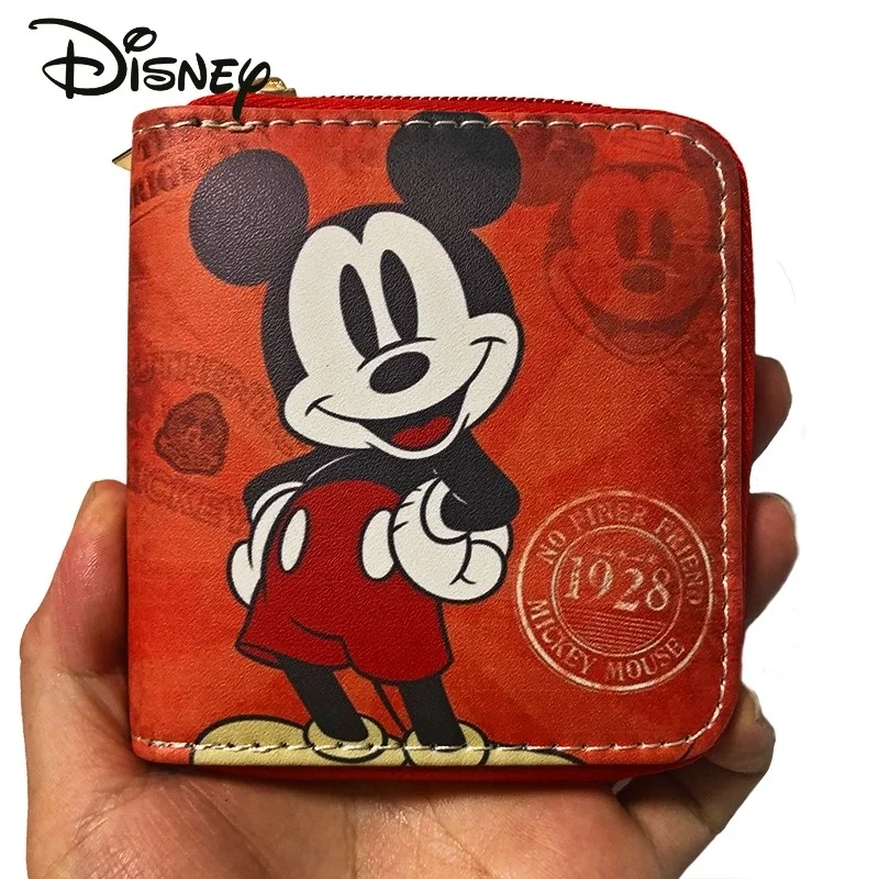 Disney2022 New Mickey Women's Wallet Cute Mini Coin Purse PU Zipper Multifunctional High Quality Luxury Fashion Women's Wallet