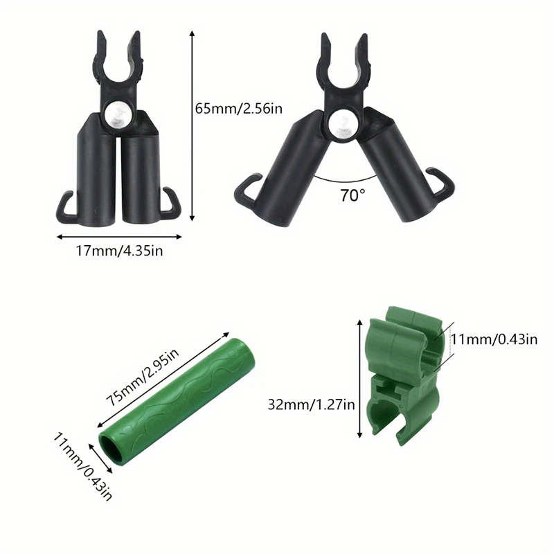 25Pcs 11mm Adjustable Plant Trellis Connector Clip Plastic Plant Connector Stake Clip For Stakes Connecting Tubes Supports