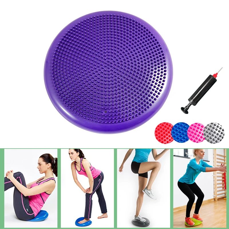 Yoga Balance Mat Fitness Inflatable Body Balance Pad Yoga Sports Workout Gym Mats Waist Legs Arms Core Training Massage Cushion
