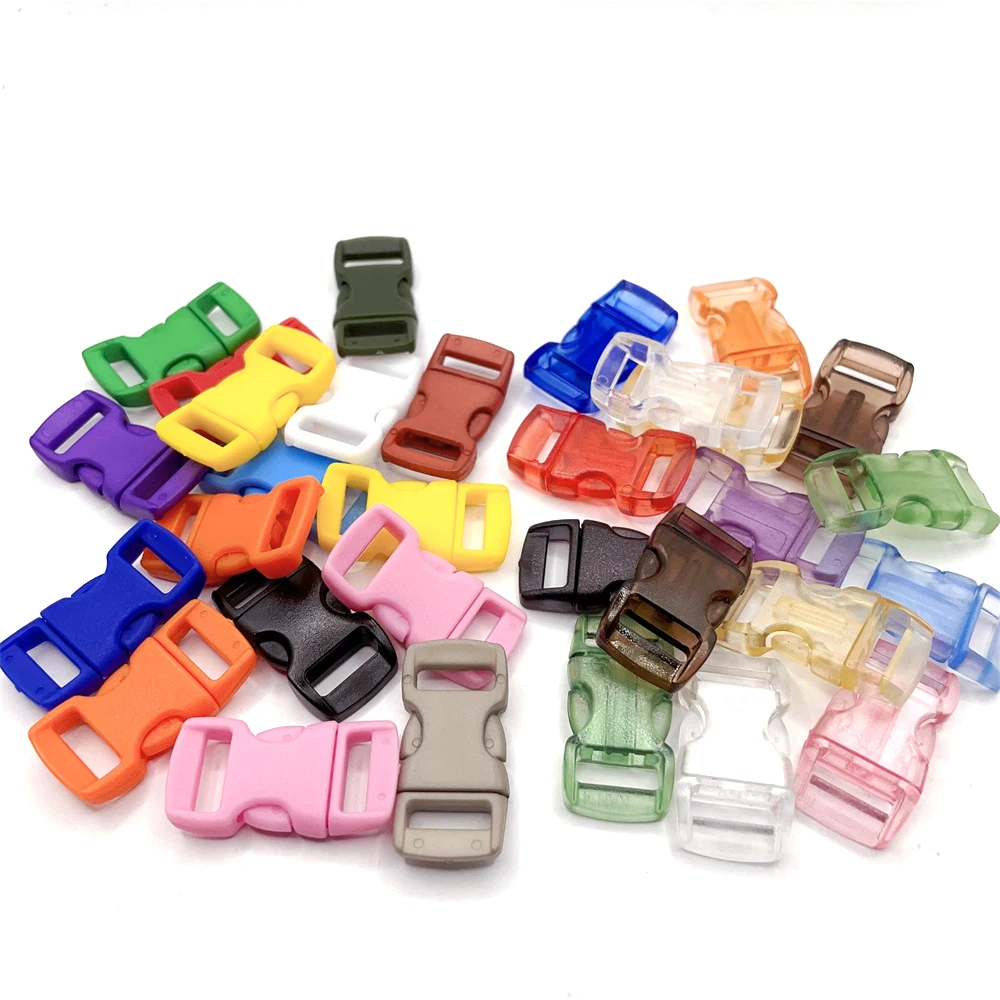 30 Teile/paket 10mm Seite Release Schnalle Gebogene Fallschirm 550 Paracord Armband Clip Katze Kragen Gurtband Rucksack DIY Accessori – Detail 1
