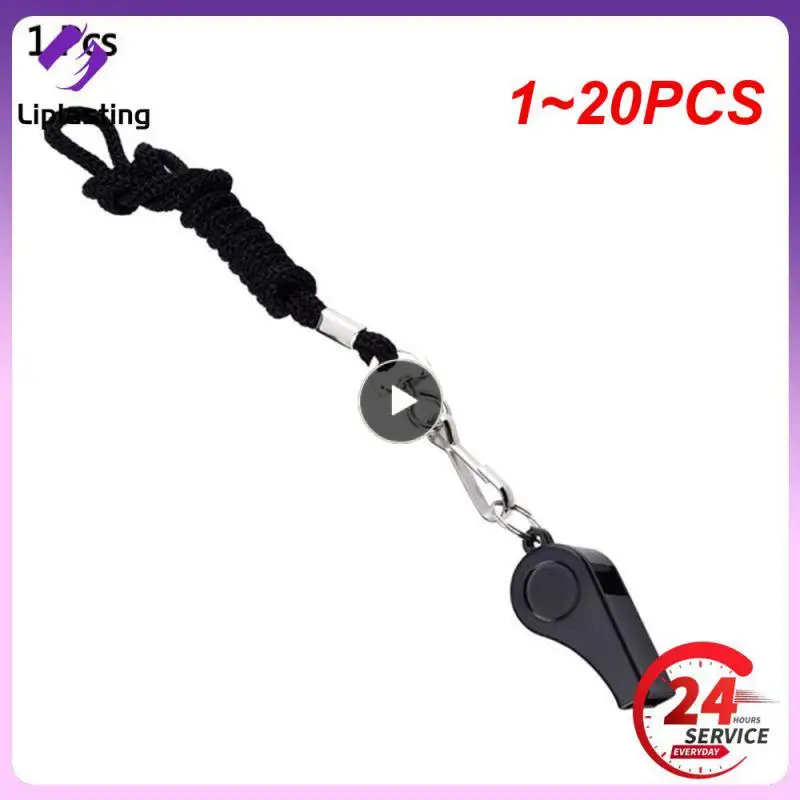 

1~20PCS Professional Whistle Black ABS Outdoor Sports Camping Hiking Referee Game Training Survival Whistle With Lanyard
