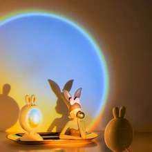 

Cute Cartoon Sunset Projector USB Lamp gift Photo Live Broadcast Background Atmosphere Night Light for Home Girl's Bedroom Decor