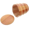 Wooden Rice Bucket Solid Wood Large Capacity Sealed Freshness Elegant Design Versatile Home Kitchen Storage Rice Flour 1