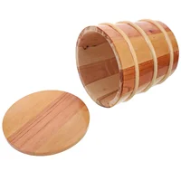 Wooden Rice Bucket Solid Wood Large Capacity Sealed Freshness Elegant Design Versatile Home Kitchen Storage Rice Flour 1