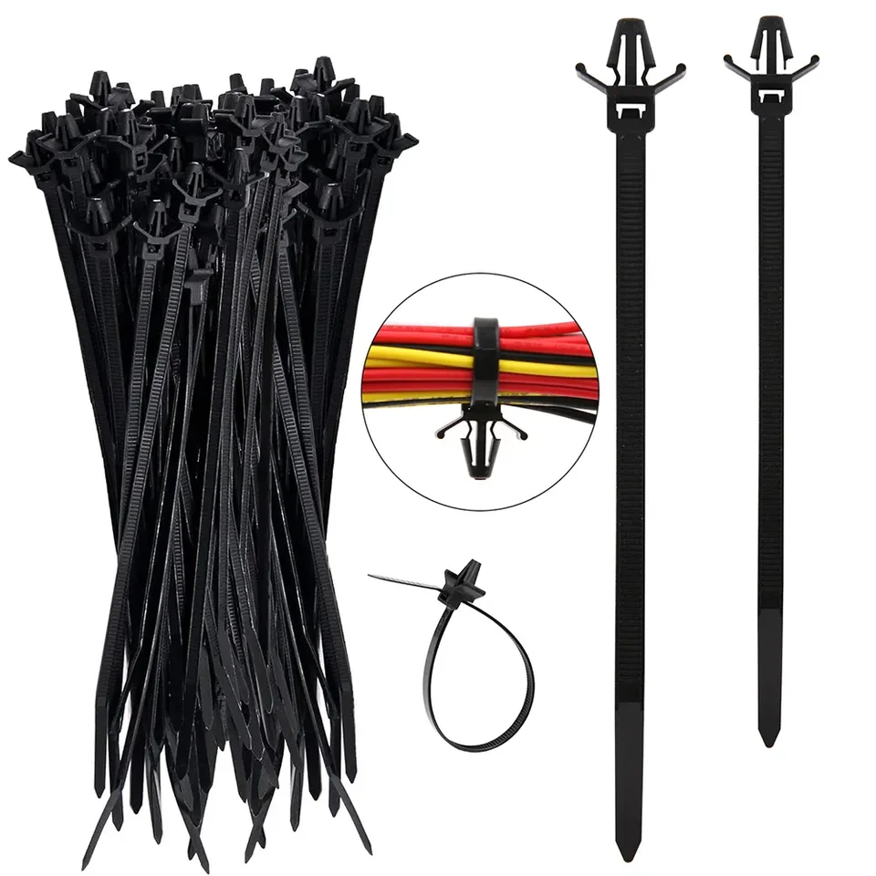 100 Fibbie Universali In Nylon Per Fascette Fermacavi - Foto 3