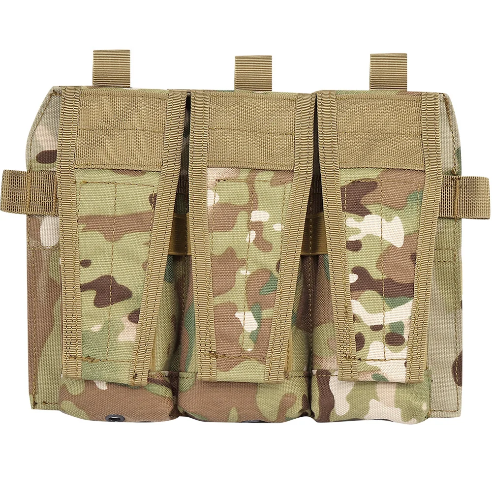 

Tactical Military MOLLE Triple Magazine Pouch Detachable Flap MAG Pouch For Paintball Hunting Vest System Panel M4 AK47 AR 5.56