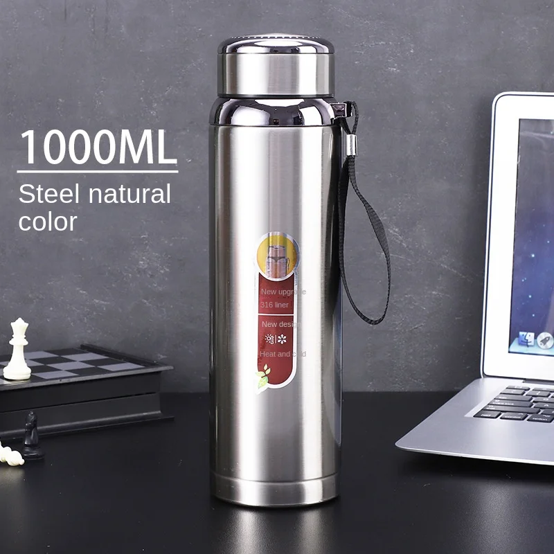 316 All Steel Vacuum Thermos Cup Large Capacity Portable Men's And Women's  Tea Cup Bottle Stainless Steel Sports Kettle - AliExpress