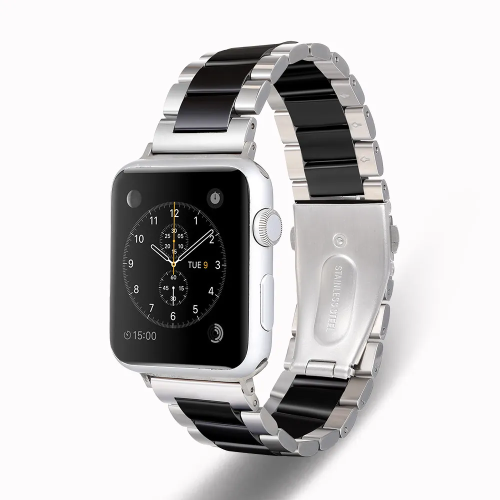 Ceramic strap for Apple watch 45mm 44mm 41mm 42mm 40mm 38mm Metal stainless steel bracelet strap iWatch Ultra 8 7 6 5 4 SE band
