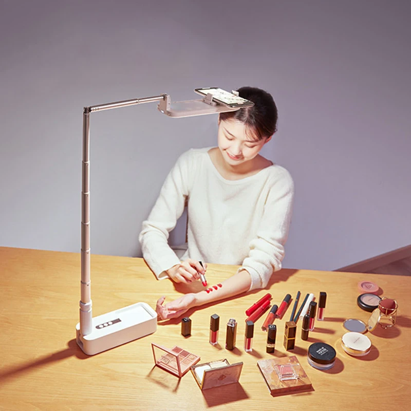 FoldableOverheadTripodforPhonewithLedLightforFilmingArt