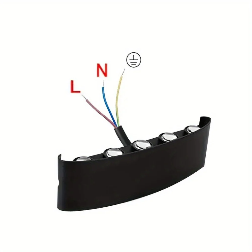 따뜻한 흰색 LED 상하 벽 램프, 모던 블랙 실내 및 실외 벽 램프, IP65 방수 IP65, 1 개, 6W, 8W, 10W, 12W, 3000K