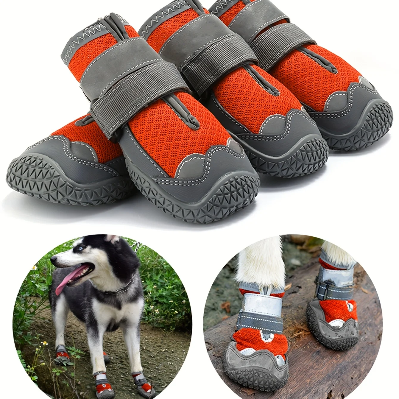 DogBootiesforSnowNonSlipRubberSoleBreathableDogShoesfor