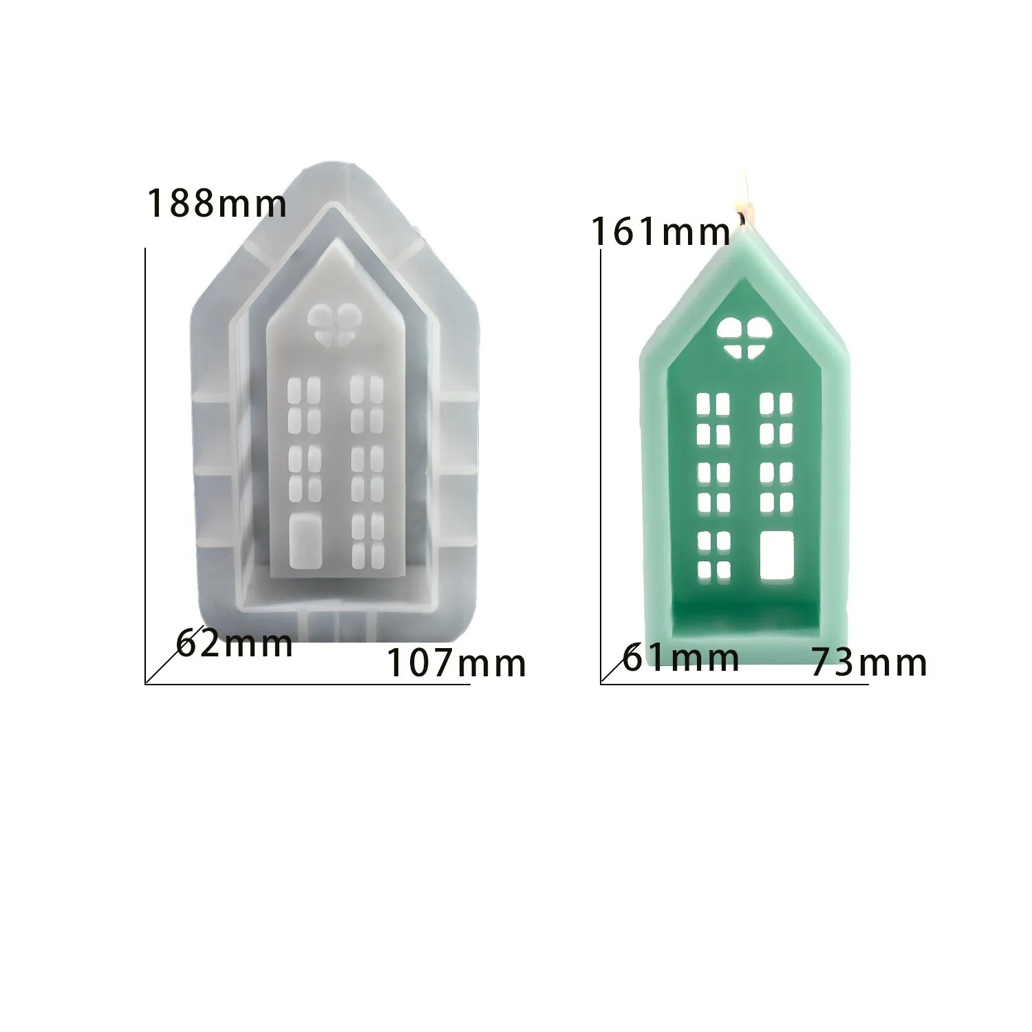 شمعة منزل سيليكون قالب الجص اليدوية DIY بالتنقيط ا...