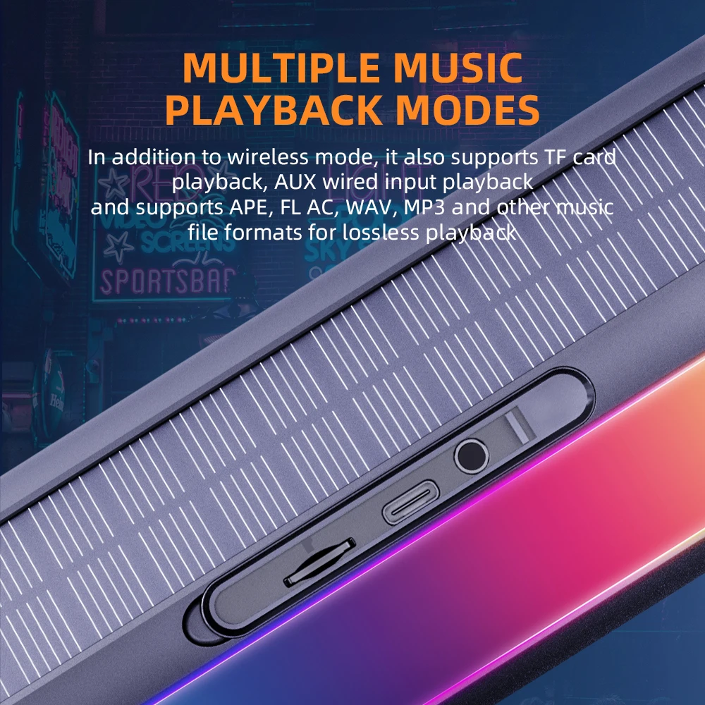 Latest model IPX6 wireless portable Speaker with Magnetic Golf Cart, solar panel, multiple music playback modes