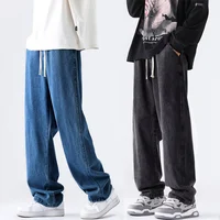 M-5XL Teenage Jeans Appear Slim and Loose Fitting Casual and Versatile Sportswear Pants Straight Leg Trendy Jeans 1