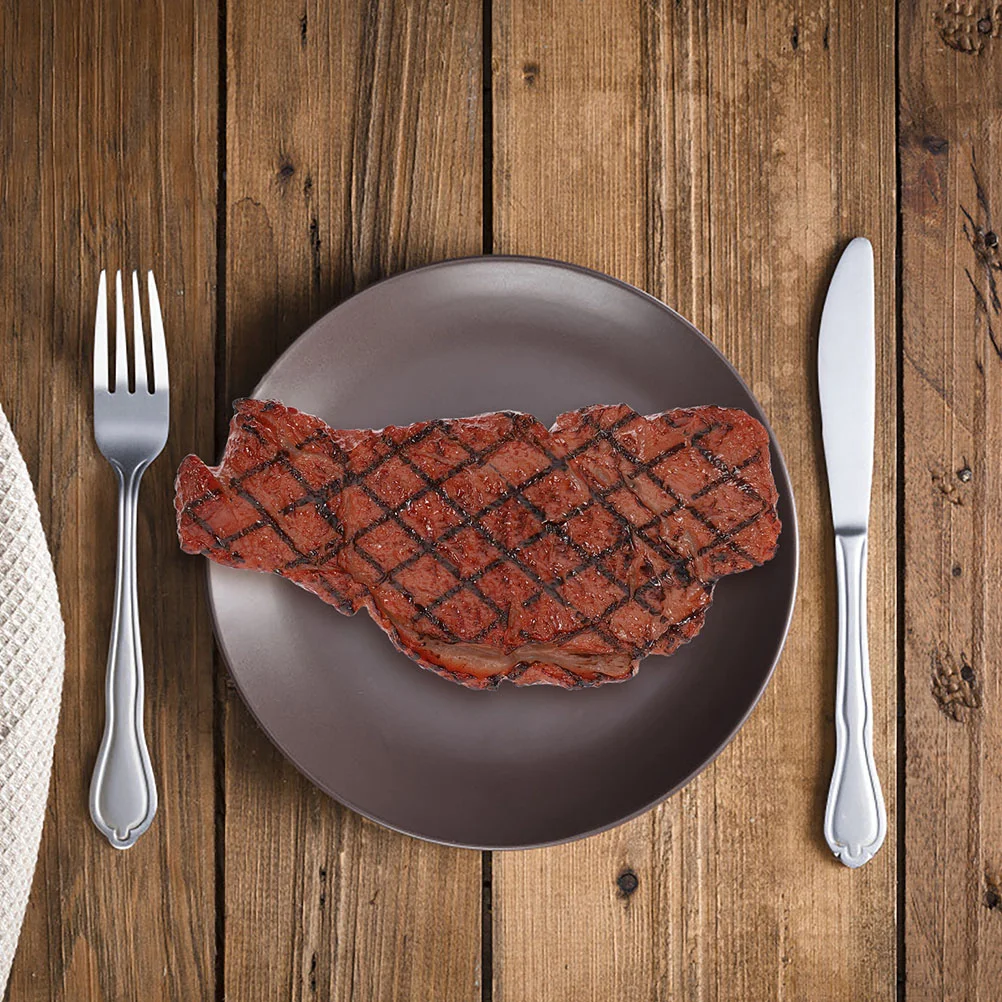 1Pcs Simulation Steak PVC Fake Food Model Barbecue Western Restaurant Window Display Props Kids Toy Artificial Meat Party Decor kitchen food toys food model food photography props