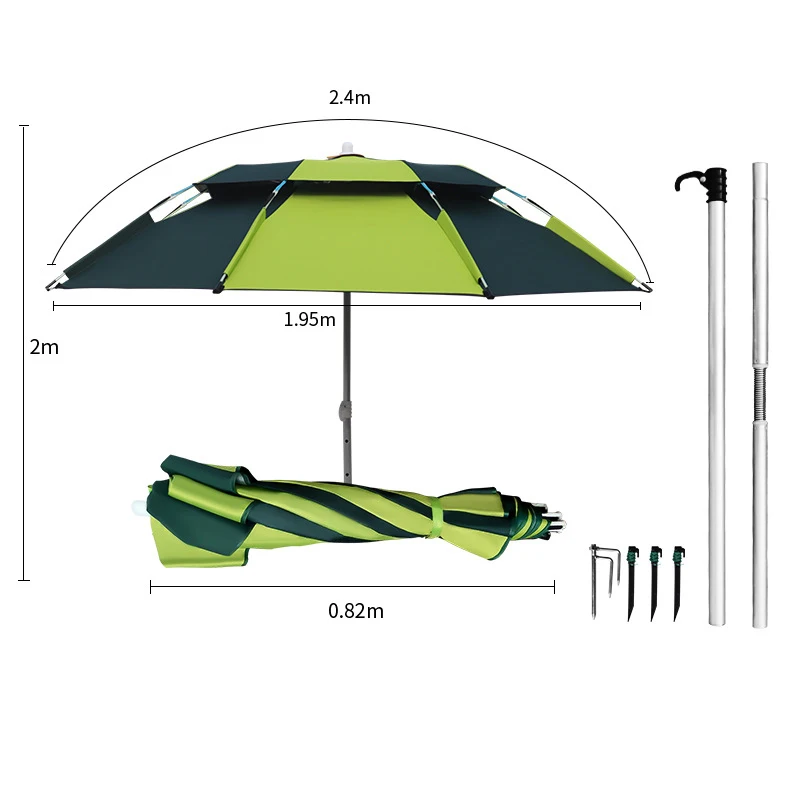 Triple Fold Fishing Umbrella Portable Outdoor Camping Beach Umbrella sunshade Mini camping picnic rain shelter
