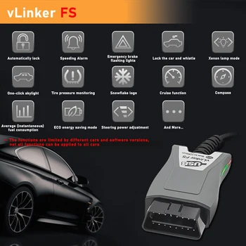 FORScan VLinker FS ELM327 OBD2 Scanner Per Ford Mazda OBDII Strumenti Diagnostici Per Auto ELM 327 OBD 2 HS/MS-CAN Lettore di Code Tester Automatico
