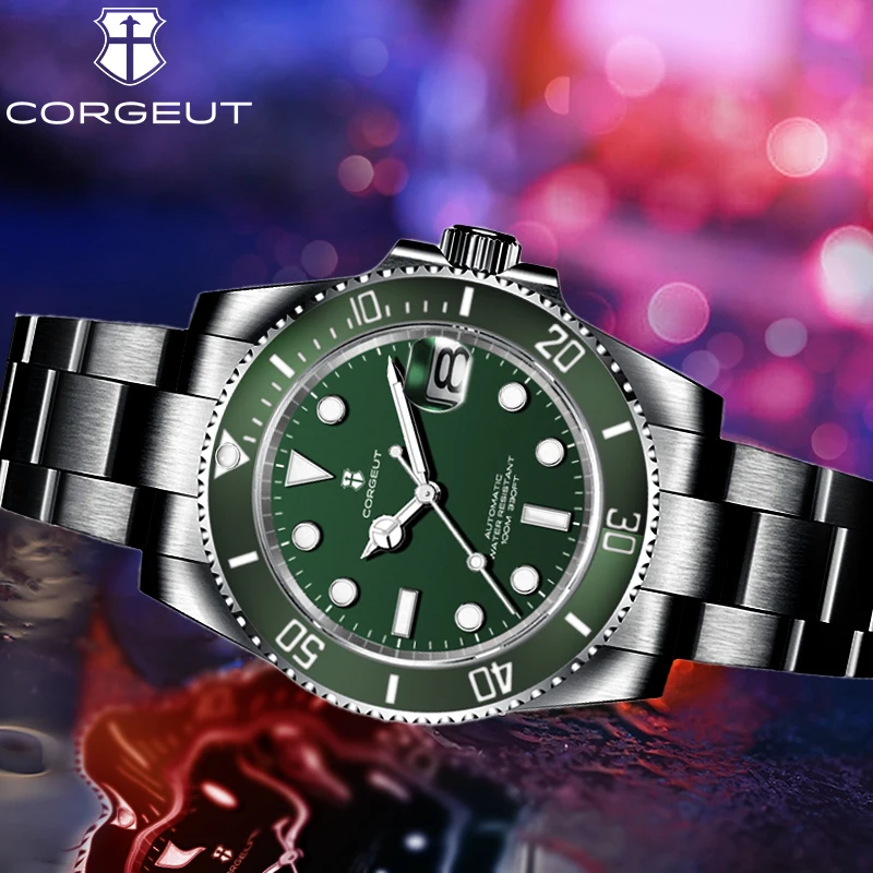 

CORGEUT NH35A 40mm Luxury Business Men's Watch Ceramic Bezel Sapphire Glass Automatic Mechanical Waterproof Diving Watch for Man