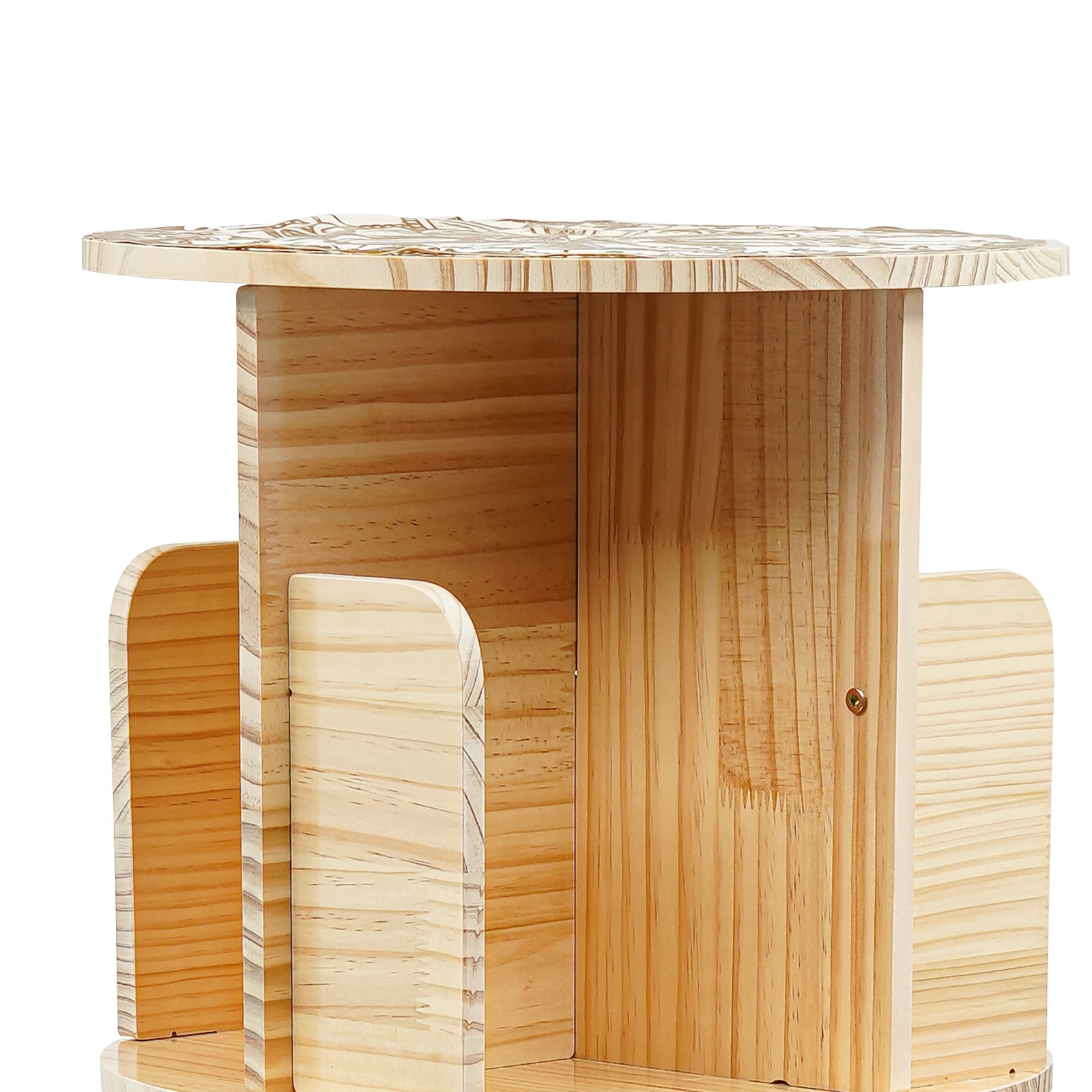 Massivholz 360 ° Drehbares Bücherregal 3-stöckiges Standregal Aufbewahrungsregal für Büro Zuhause Wohnzimmer für Kinder & Erwachsene – Detail 26