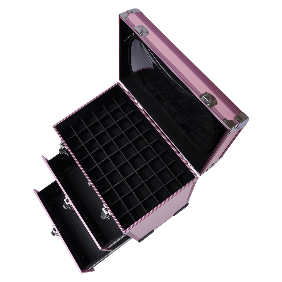 Large Rolling Makeup Case with Dividers and Locks