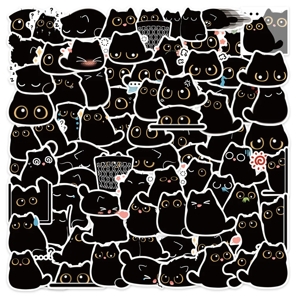 40Pcs/Set Cat Stickers Vintage For DIY Phone Case Notebook Guitar Motorcycle Laptop Luggage Graffiti Decals