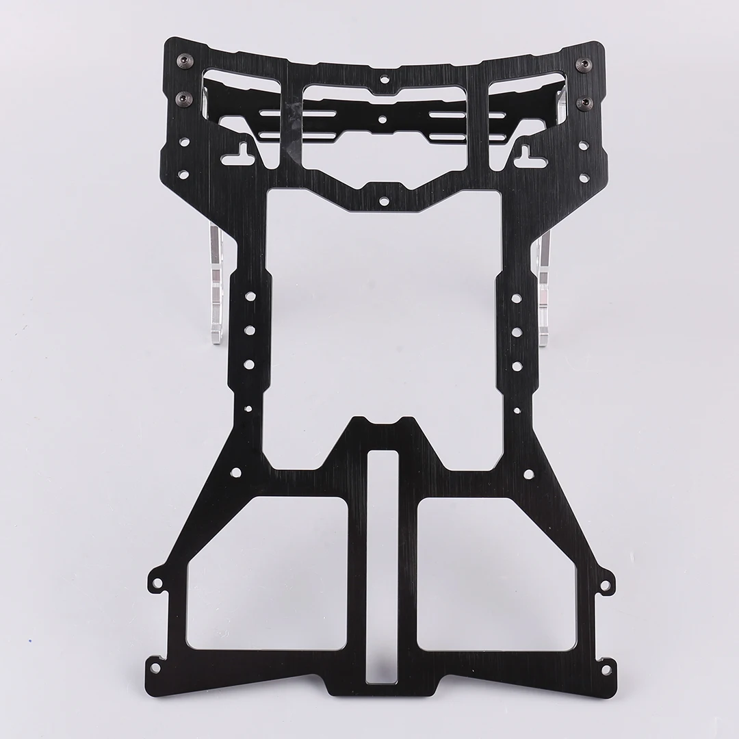 Support télécommande drone TL2876-Pro en alliage aluminium CNC installé sur une télécommande, prêt pour le vol FPV.