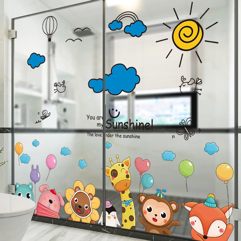 

Cartoon Animals Balloons Wall Sticker DIY Clouds Wall Decals for Kids Bedroom Baby Room Kindergarten Nursery House Decoration