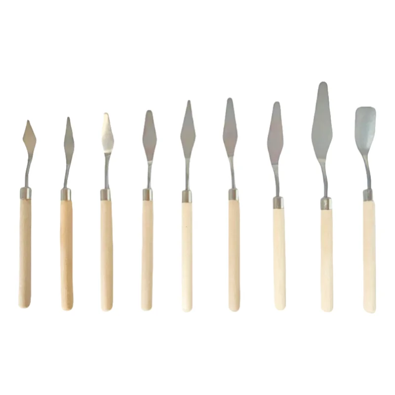 Polymer Clay Tools Clay Sculpting Tools Clay Craft Tool 9-piece clay scraper Texture molding knife Wooden oil painting scraper palette knife
