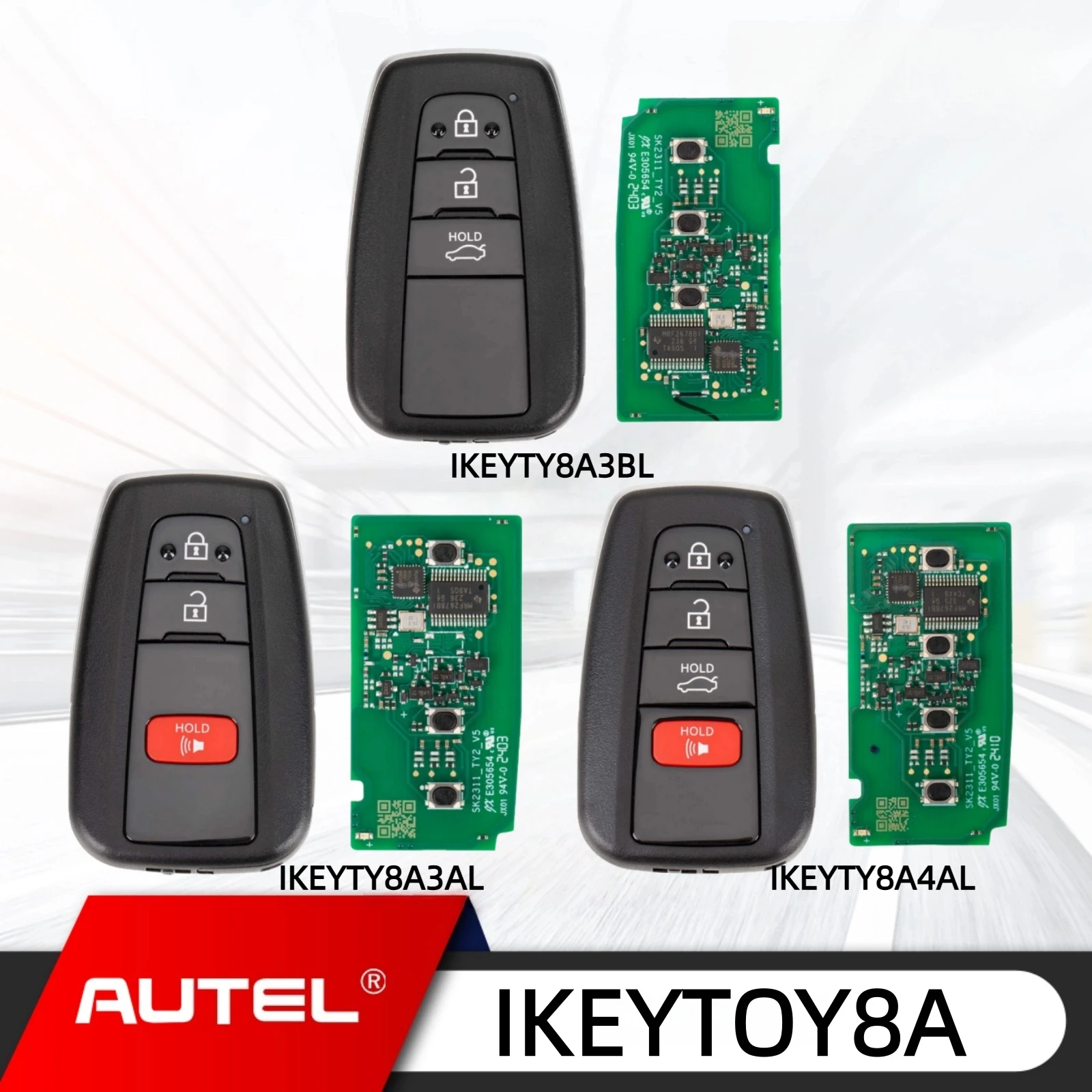 Autel Smart Key IKEYTY8A3AL IKEYTY8A3BL IKEYTY8A4AL 315/433 MHz for Toyota For Autel Smart Key For KM100 IM508 IM608 KM100E
