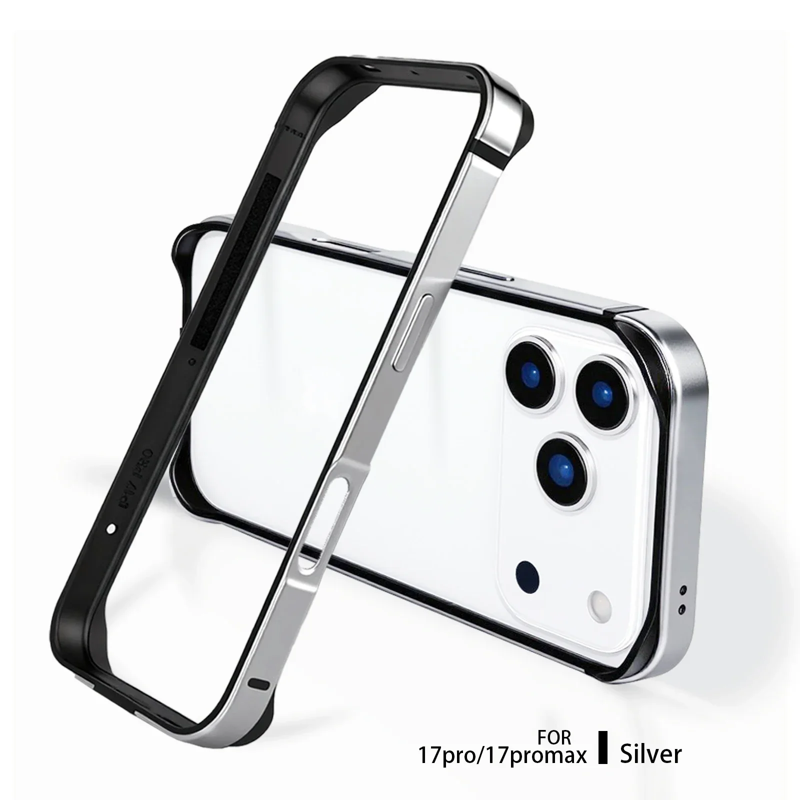 Ultra Slim Metal Bumper Case with Air Shockproof Armor Corners and Silicone Frame