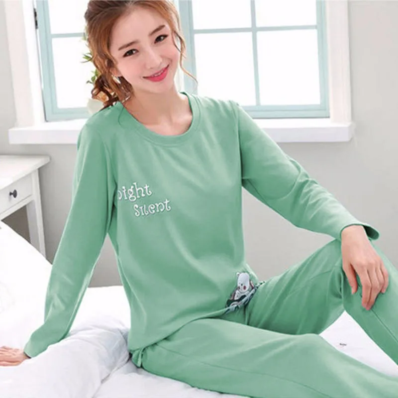 Long Sleeved Pajamas 2PCS/Set for Women Fall and Winter