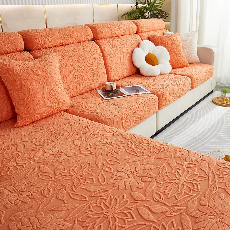 Jacquard Velvet Elastic Leather Sofa Cover Simple All-Inclusive Universal Cover Four Seasons Universal Lazy Anti Cat Scratch 2