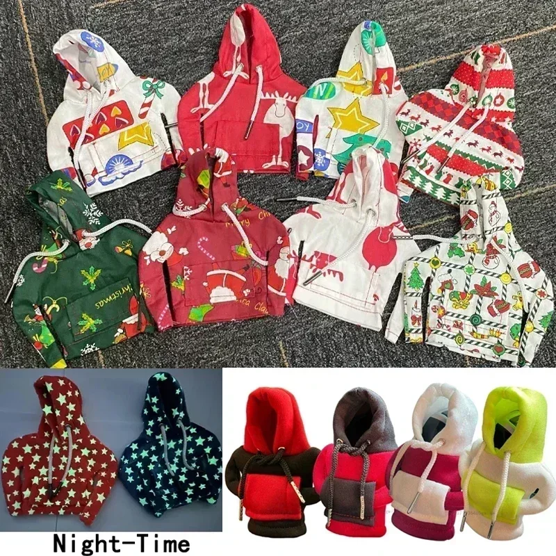 Christmas Hoodie Car Shift Knob Cover Car Shift Lever Red Hoodie Decoration Gearbox Handle Sweatshirt Lever Cover for Car