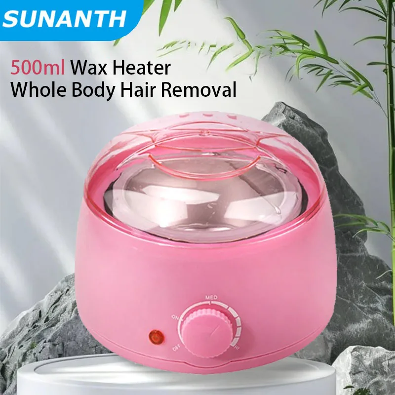500ml Portable Electric Wax Warmer Kit Total Body Hair Removal Melting Pot Hot Wax Heater Accessories Facial