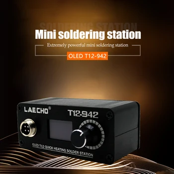 LAECHO T12-942 미니 OLED 디지털 납땜 스테이션 T12-907 핸들, 전원 공급 장치 없음, T12-ILS JL02 BL BC1 KU 다리미 팁 포함