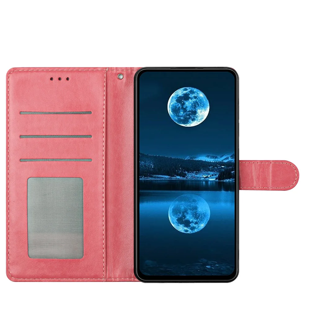 Magnetic Flip Leather Wallet Case with Card Holder and Stand – Anti-Fall Phone Cover