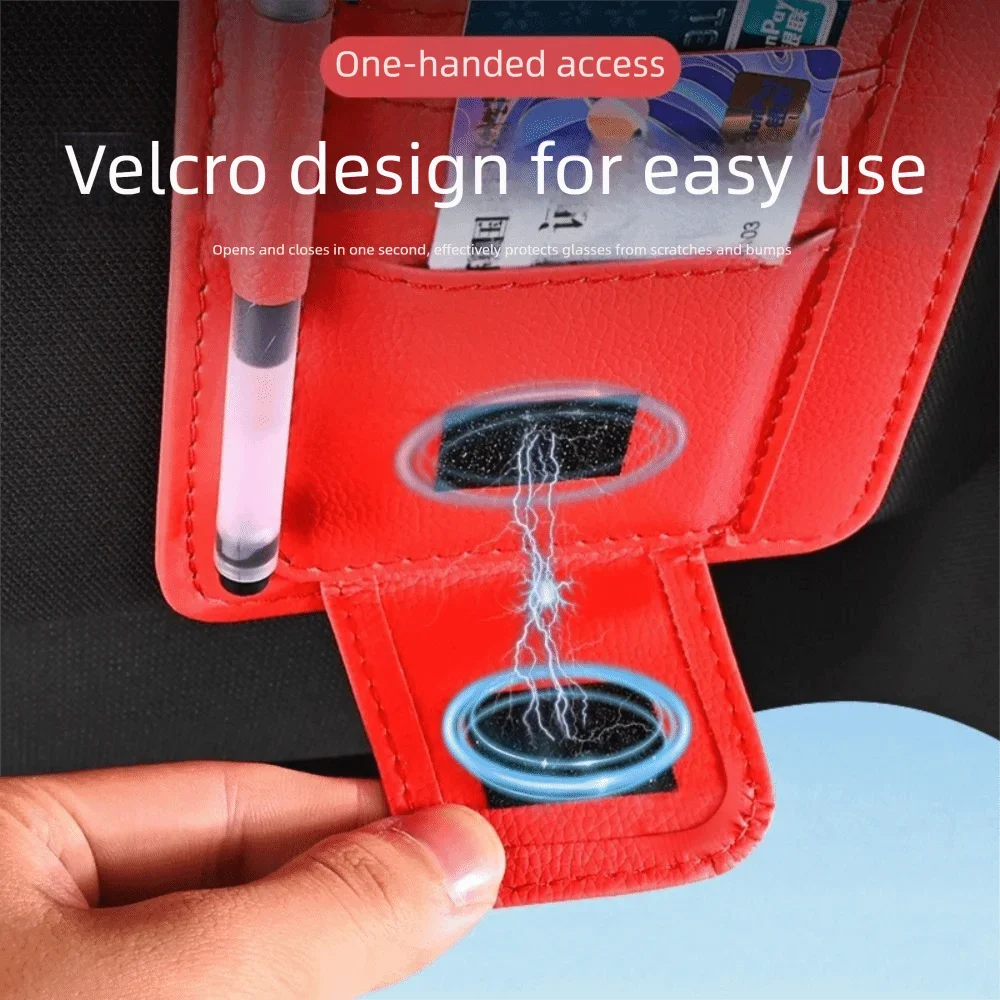 Car Sun Visor Organizer Multi-Pocket Business Card Storage Management Sunglasses Holder Visor Accessories Auto Interior 1