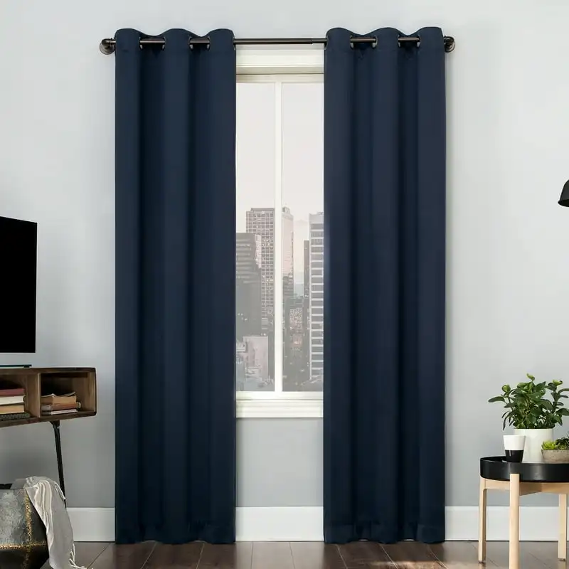 

Total 100% Blackout Grommet Curtain Panel, 40" x 84", Navy