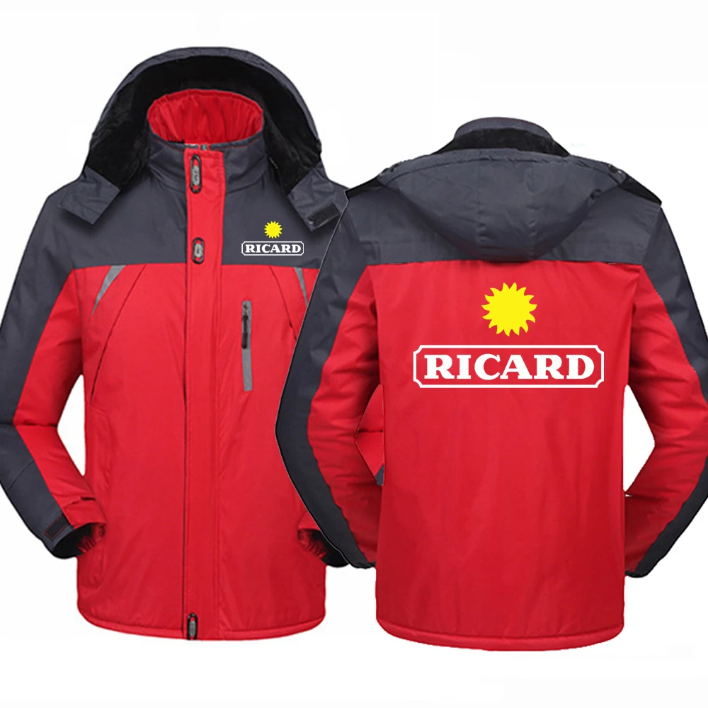 

2023 Winter New RICARD Logo Printed Customizable Men Zipper Down Jacket Cotton Warm Thicken Fashion Man Women's Sportswear Wild