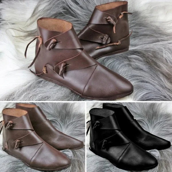 

Medieval Steampunk Retro Renaissance Cosplay Boots Women Larp Viking Pirate PU Leather Shoes Carnival Party Fancy Knight Boots