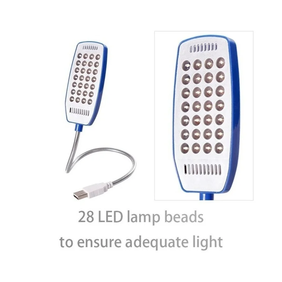 Muunnn 28LEDs reading lamp LED USB Book light Ultra Bright Flexible 4 Colors for Laptop Notebook PC Computer 1Pcs