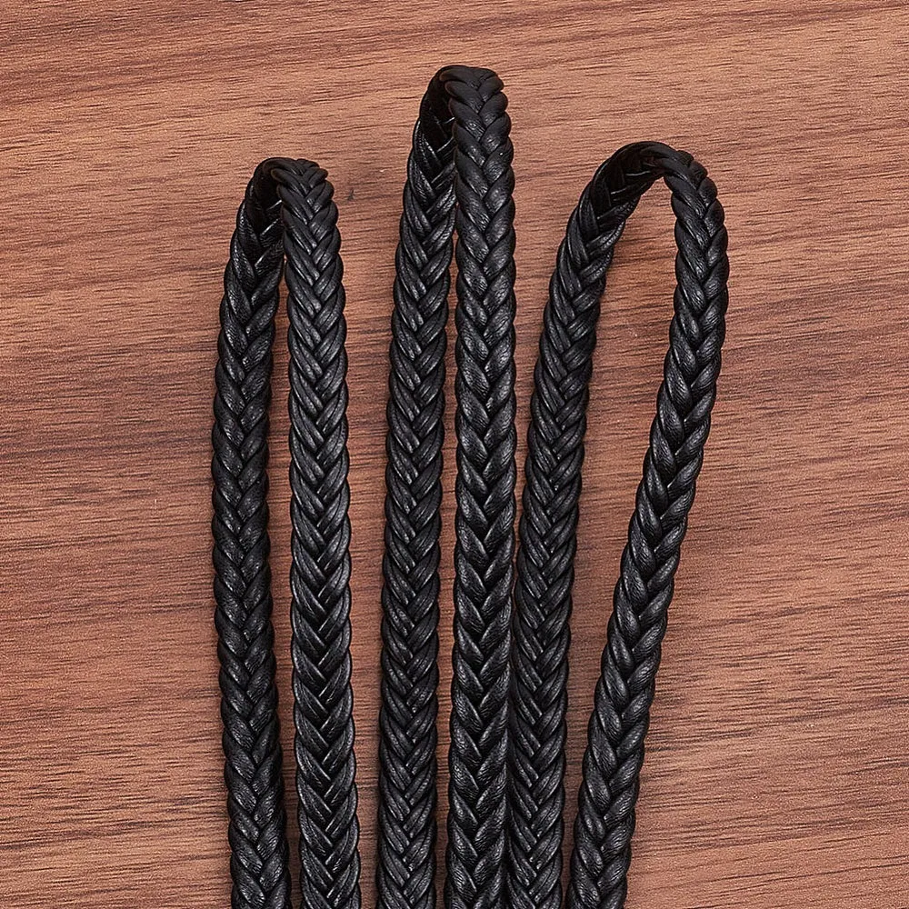 5M PU 가죽끈 플랫 블랙 8x3mm 5.47야드(5m)/개