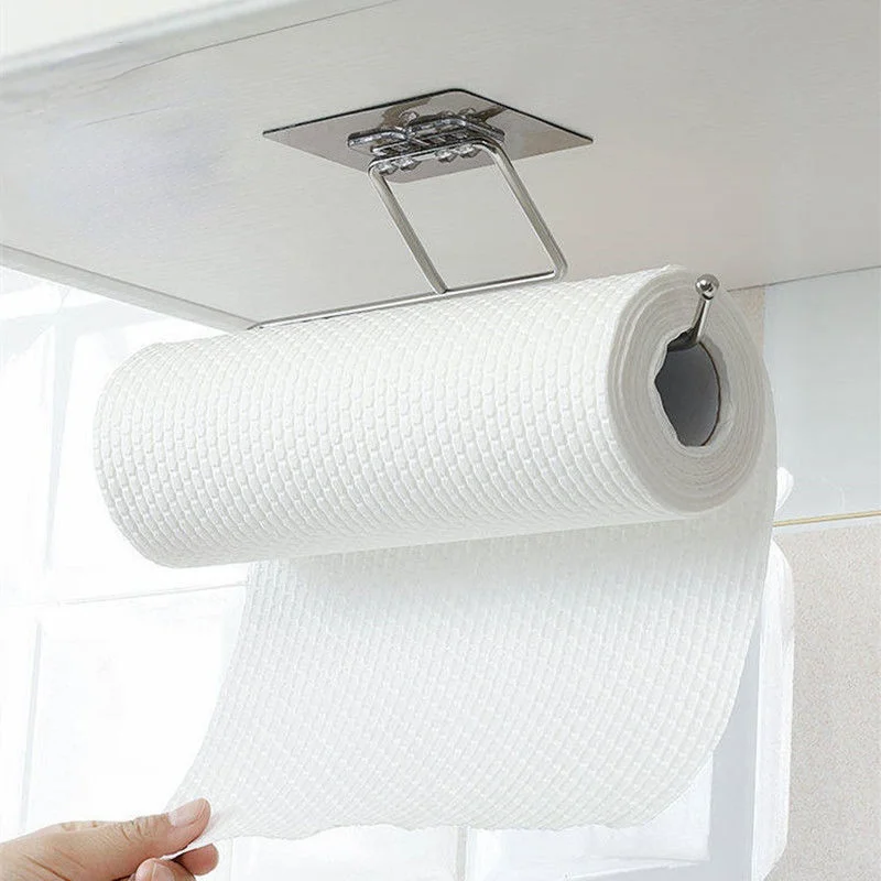 Kitchen Paper Holder Towel Storage Hook Toilet Paper Holder Towel Rack Stand Storage Rack Shelf Tissue Holder Bathroom Organizer