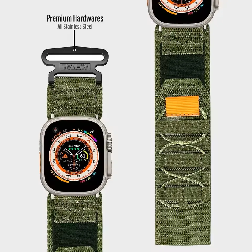 Durable Nylon Velcro Watch Strap for Smartwatches, Multiple Sizes Available